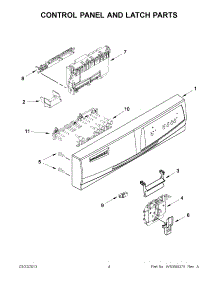 02 - Control Panel And Latch Parts parts for Whirlpool Dishwasher IUD3100BW0 / from AppliancePartsPros.com