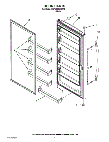 04 - Door Parts parts for Whirlpool Freezer DUFM505WDB10 / from AppliancePartsPros.com