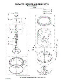 03 - Agitator, Basket And Tub Parts parts for Whirlpool Washer IV4800X0 / from AppliancePartsPros.com