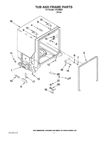 05 - Tub And Frame Parts parts for Whirlpool Dishwasher IWU98663 / from AppliancePartsPros.com