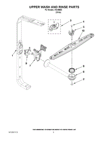 07 - Upper Wash And Rinse Parts parts for Whirlpool Dishwasher IWU98663 / from AppliancePartsPros.com