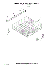 09 - Upper Rack And Track Parts parts for Whirlpool Dishwasher IWU98663 / from AppliancePartsPros.com