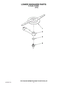 11 - Lower Washarm Parts parts for Whirlpool Dishwasher IWU98663 / from AppliancePartsPros.com