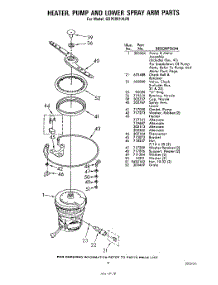 09 - Heater, Pump, And Lower Spray Arm parts for Whirlpool Dishwasher GDP6881XLP0 / from AppliancePartsPros.com