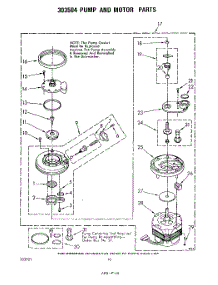 10 - 303504 Pump And Motor parts for Whirlpool Dishwasher GDP6881XLP0 / from AppliancePartsPros.com