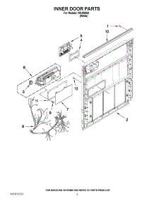 03 - Inner Door Parts parts for Whirlpool Dishwasher IWU98664 / from AppliancePartsPros.com