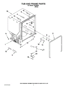 05 - Tub And Frame Parts parts for Whirlpool Dishwasher IWU98664 / from AppliancePartsPros.com