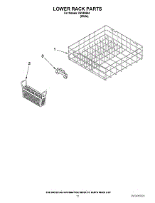 10 - Lower Rack Parts parts for Whirlpool Dishwasher IWU98664 / from AppliancePartsPros.com