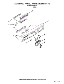 02 - Control Panel And Latch Parts parts for Whirlpool Dishwasher IWU98760 / from AppliancePartsPros.com