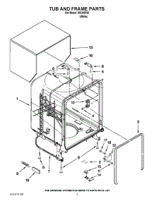 05 - Tub And Frame Parts parts for Whirlpool Dishwasher IWU98760 / from AppliancePartsPros.com