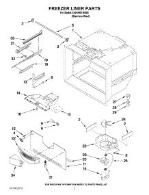 02 - Freezer Liner Parts parts for Whirlpool Refrigerator IX5HHEXWS06 / from AppliancePartsPros.com