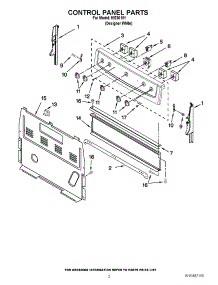 02 - Control Panel Parts parts for Whirlpool Range IVE30101 / from AppliancePartsPros.com