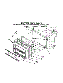 07 - Freezer Door parts for Whirlpool Refrigerator ET18DKXAN10 / from AppliancePartsPros.com