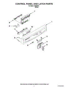 02 - Control Panel And Latch Parts parts for Whirlpool Dishwasher IWU98761 / from AppliancePartsPros.com