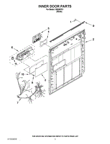 03 - Inner Door Parts parts for Whirlpool Dishwasher IWU98761 / from AppliancePartsPros.com