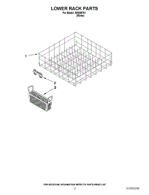 10 - Lower Rack Parts parts for Whirlpool Dishwasher IWU98761 / from AppliancePartsPros.com