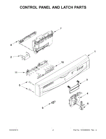 02 - Control Panel And Latch Parts parts for Whirlpool Dishwasher IUD6100BB0 / from AppliancePartsPros.com
