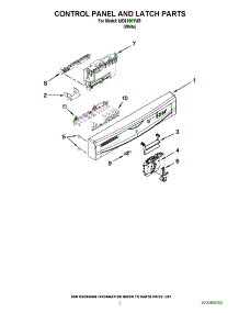 02 - Control Panel And Latch Parts parts for Whirlpool Dishwasher IUD6100YW0 / from AppliancePartsPros.com