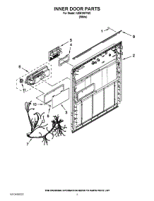 03 - Inner Door Parts parts for Whirlpool Dishwasher IUD6100YW0 / from AppliancePartsPros.com
