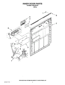 03 - Inner Door Parts parts for Whirlpool Dishwasher IUD6100YW1 / from AppliancePartsPros.com
