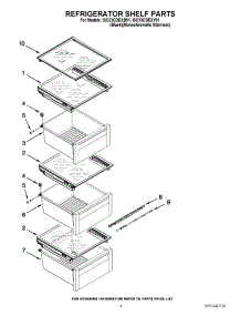 03 - Refrigerator Shelf Parts parts for Whirlpool Refrigerator ISC23CDEXY01 / from AppliancePartsPros.com