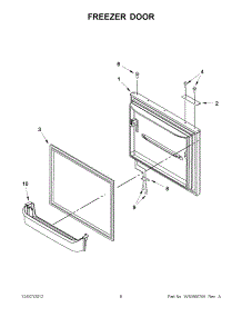 03 - Freezer Door parts for Whirlpool Refrigerator ITB19440Q03 / from AppliancePartsPros.com