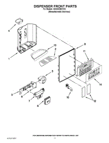 08 - Dispenser Front Parts parts for Whirlpool Refrigerator ISC23CDEXY02 / from AppliancePartsPros.com