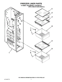 04 - Freezer Liner Parts parts for Whirlpool Refrigerator ISC23CNEXW01 / from AppliancePartsPros.com