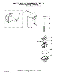 05 - Motor And Ice Container Parts parts for Whirlpool Refrigerator ISC23CNEXW01 / from AppliancePartsPros.com