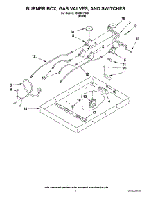 02 - Burner Box, Gas Valves, And Switches parts for Whirlpool Cooktop ICS300YB00 / from AppliancePartsPros.com