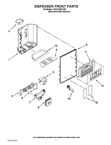 08 - Dispenser Front Parts parts for Whirlpool Refrigerator ISC23CNEXY02 / from AppliancePartsPros.com