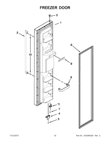 07 - Freezer Door parts for Whirlpool Refrigerator ISF25D2XBM00 / from AppliancePartsPros.com