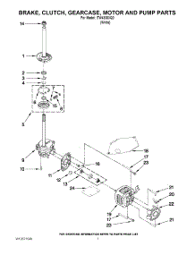 04 - Brake, Clutch, Gearcase, Motor And Pump Parts parts for Whirlpool Washer ITW4300XQ0 / from AppliancePartsPros.com