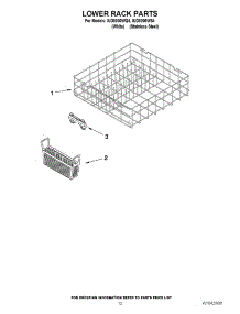 10 - Lower Rack Parts parts for Whirlpool Dishwasher IUD8000WQ4 / from AppliancePartsPros.com