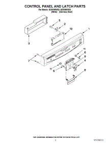 02 - Control Panel And Latch Parts parts for Whirlpool Dishwasher IUD8000WS3 / from AppliancePartsPros.com