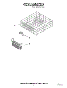 10 - Lower Rack Parts parts for Whirlpool Dishwasher IUD8000WS3 / from AppliancePartsPros.com