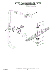 07 - Upper Wash And Rinse Parts parts for Whirlpool Dishwasher IUD8000WS5 / from AppliancePartsPros.com