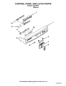 02 - Control Panel And Latch Parts parts for Whirlpool Dishwasher IUD8100YS0 / from AppliancePartsPros.com
