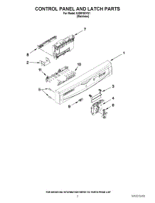 02 - Control Panel And Latch Parts parts for Whirlpool Dishwasher IUD8100YS1 / from AppliancePartsPros.com