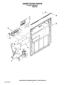 03 - Inner Door Parts parts for Whirlpool Dishwasher IUD8100YS1 / from AppliancePartsPros.com