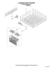 10 - Lower Rack Parts parts for Whirlpool Dishwasher IUD8100YS1 / from AppliancePartsPros.com