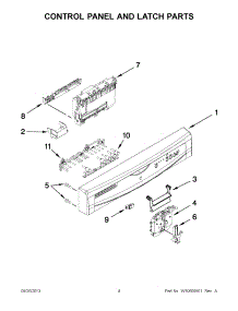 02 - Control Panel And Latch Parts parts for Whirlpool Dishwasher IUD8100YS2 / from AppliancePartsPros.com
