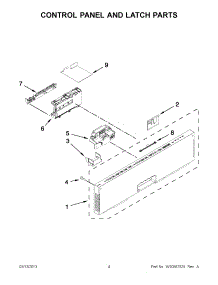02 - Control Panel And Latch Parts parts for Whirlpool Dishwasher IUD8500BX0 / from AppliancePartsPros.com