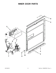 03 - Inner Door Parts parts for Whirlpool Dishwasher IUD8500BX0 / from AppliancePartsPros.com