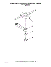 11 - Lower Washarm And Strainer Parts parts for Whirlpool Dishwasher IUD9500WX3 / from AppliancePartsPros.com