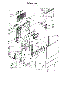 04 - Door parts for Whirlpool Dishwasher GSAF500W2 / from AppliancePartsPros.com