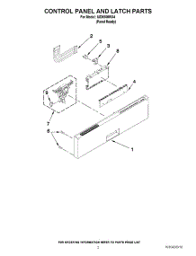02 - Control Panel And Latch Parts parts for Whirlpool Dishwasher IUD9500WX4 / from AppliancePartsPros.com