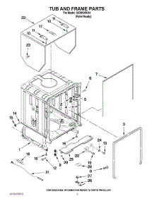 05 - Tub And Frame Parts parts for Whirlpool Dishwasher IUD9500WX4 / from AppliancePartsPros.com