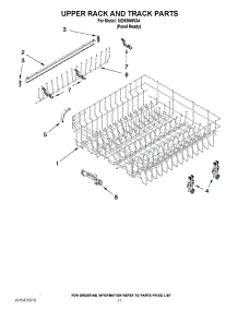 09 - Upper Rack And Track Parts parts for Whirlpool Dishwasher IUD9500WX4 / from AppliancePartsPros.com