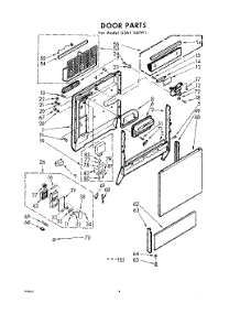 04 - Door parts for Whirlpool Dishwasher GSAF540W1 / from AppliancePartsPros.com